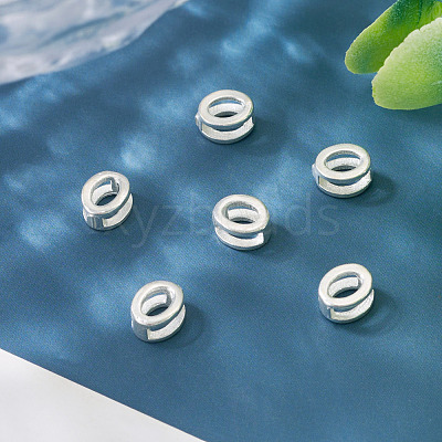 6Pcs 925 Sterling Silver Hollow Initial Beads STER-TA0001-53O-1