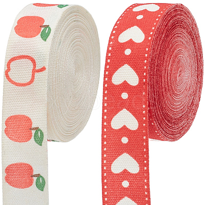 2 Rolls 2 Styles 50% Cotton & 50% Rayon Ribbon OCOR-CY0003-57-1