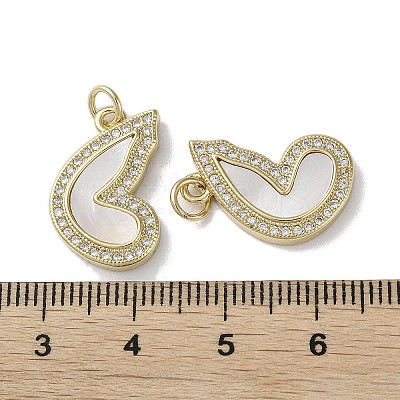Brass Micro Pave Cubic Zirconia Pendants KK-G485-34F-G-1