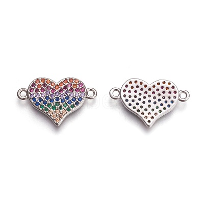 Brass Micro Pave Cubic Zirconia Links ZIRC-I021-08P-1