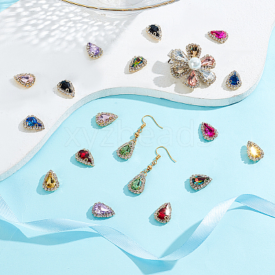 24Pcs 12 Colors Teardrop Sew on Rhinestone DIY-GA0005-17-1