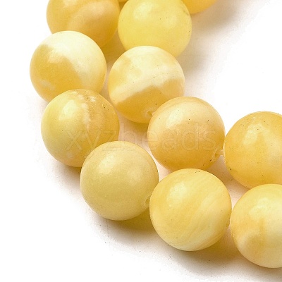 Natural Yellow Jade Beadd Strands X-G-A274-A01-10mm-01-1
