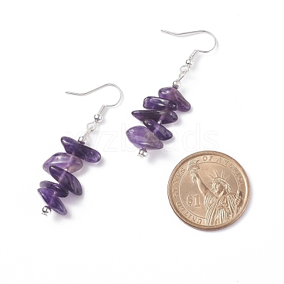 Natural Amethyst Chips Beaded Jewelry Set SJEW-JS01232-03-1