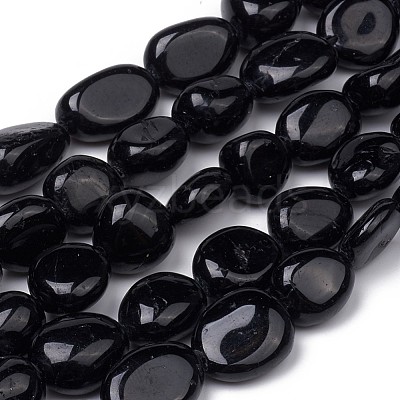 Natural Black Tourmaline Beads Strands X-G-L493-51-1