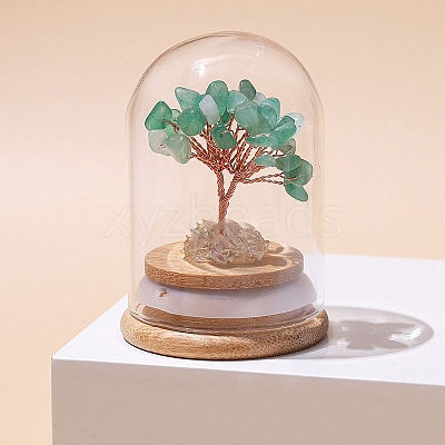 Natural Green Aventurine Chips Tree of Life Decorations TREE-PW0003-24E-1