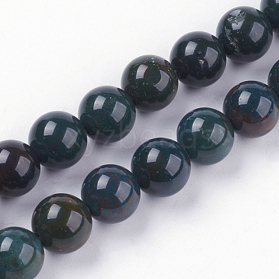 Natural Bloodstone Beads Strands G-N0120-25-8mm-1