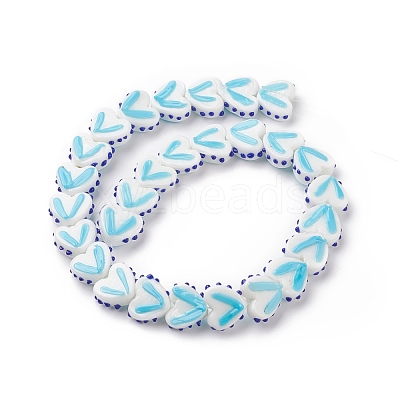 Heart Handmade Lampwork Beads Strands LAMP-G150-01K-1