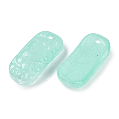 Spray Painted Transparent Glass Connector Charms X1-GLAA-H035-06K-1