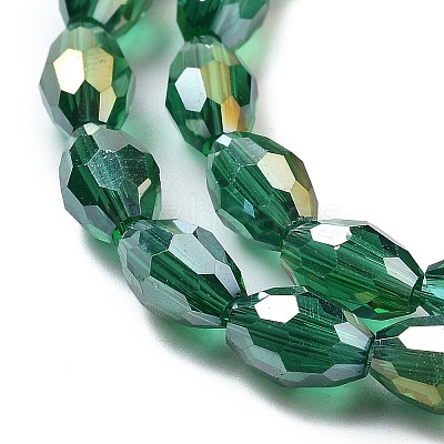 Transparent Electroplate Glass Beads Strands EGLA-A037-T6x8mm-B15-1