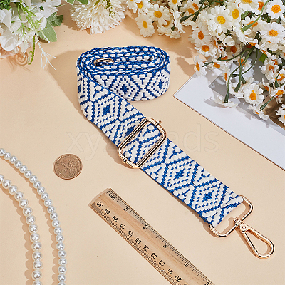 Rhombus Pattern Nylon Canvas Handbag Webbing Bag Straps FIND-CN0002-38B-1