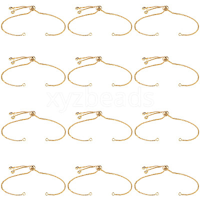 12Pcs Rack Plating Adjustable Brass Slider Bracelet Making KK-SP0001-80G-1