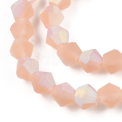Imitate Austrian Crystal Bicone Frosted Glass Beads Strands GLAA-F029-TM4mm-A12-1