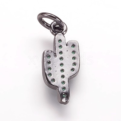 Brass Cubic Zirconia Pendants ZIRC-K070-24B-1