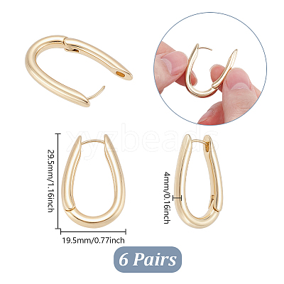 6 Pairs Alloy Hoop Earrings EJEW-UN0003-22G-1