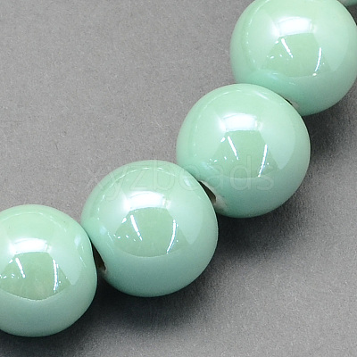 Glazed Porcelain Round Beads PORC-S489-6mm-02-1