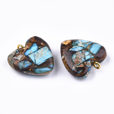 Assembled Bronzite and Imperial Jasper Pendants X-G-T111-04E-1