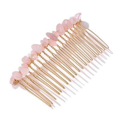 Rose Quartz Gravel Hair Clip PW-WGC4E5C-03-1