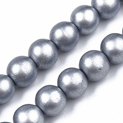 Spray Painted Natural Wood Beads Strands WOOD-S053-59B-1