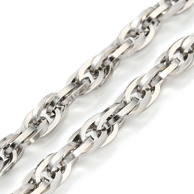 Non-Tarnish 304 Stainless Steel Rope Chain Necklaces NJEW-M205-01P-1