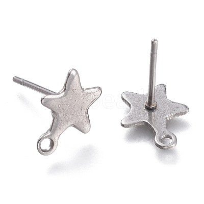 Non-Tarnish 304 Stainless Steel Stud Earring Findings STAS-K212-05P-1