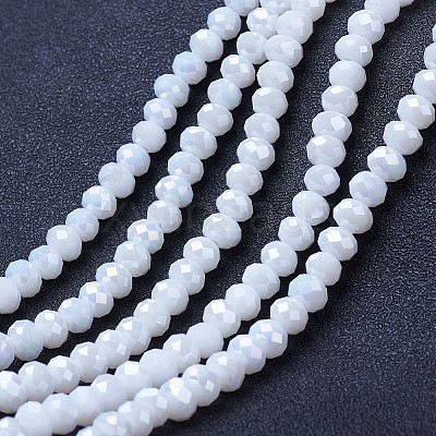 Electroplate Glass Beads Strands EGLA-A044-P8mm-B01-1