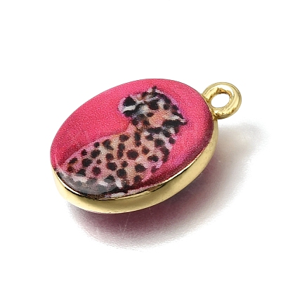 Printed Brass Pendants KK-CBAE379-02G-G-1
