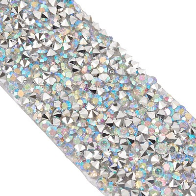 Glitter Resin Hotfix Rhinestone(Hot Melt Adhesive On The Back) OCOR-TAC0004-D-01-1