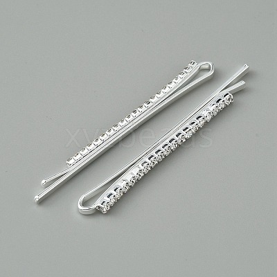 Metal Rhinestone Hair Bobby Pins FIND-WH0152-33S-1