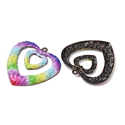 Rainbow Color Printed Iron Pendants RN-CBA3547-03C-1