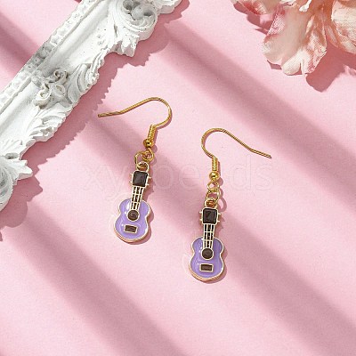 Golden Alloy Enamel Dangle Earrings EJEW-JE05653-02-1