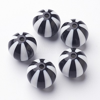 Colorful Stripe Chunky Bubblegum Acrylic Beads SACR-ZX010-9-1