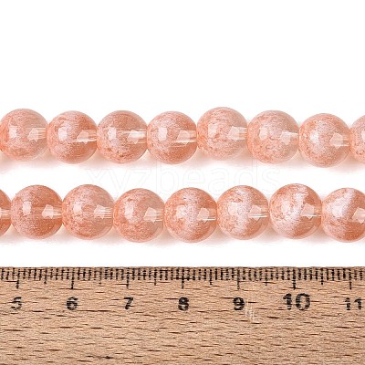 Transparent Half Spray Painted Glass Beads Strands GLAA-Q110-02A-06-1