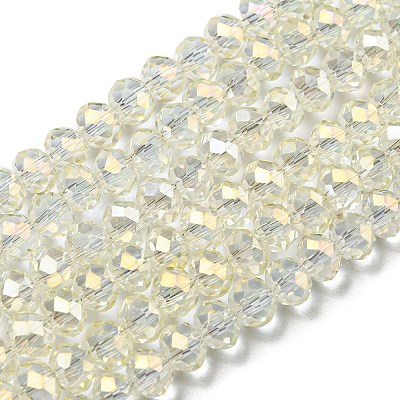 Electroplate Transparent Glass Beads Strands EGLA-A034-T6mm-T16-1