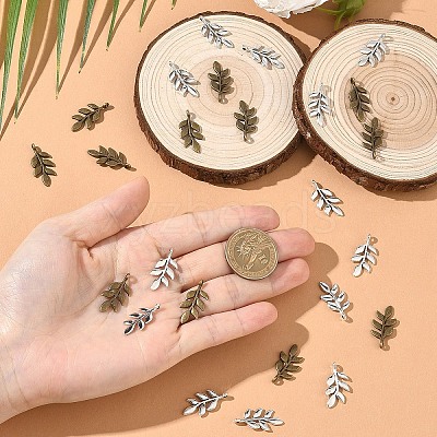60Pcs 2 Colors Tibetan Style Alloy Pendants FIND-YW0011-27-1