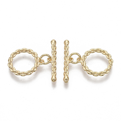 Brass Toggle Clasps KK-S354-219-NF-1