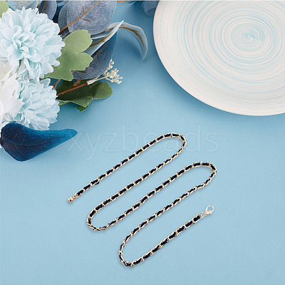 1Pc Alloy PU Leather Braided Waist Chains for Woman DIY-CL0001-09-1