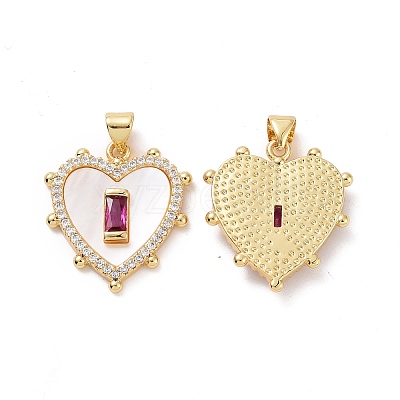 Brass Micro Pave Cubic Zirconia Pendants ZIRC-F134-22G-1