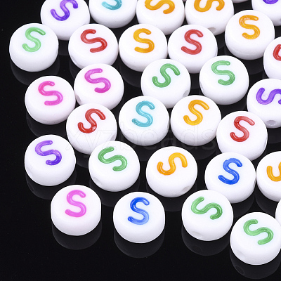 Initial Acrylic Beads X-OACR-E001-20S-1
