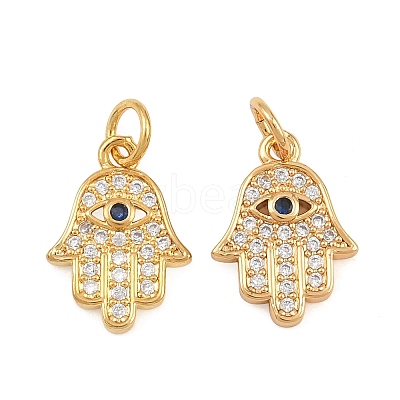 Brass Micro Pave Cubic Zirconia Charms CU-CBAB719-04G-B-1