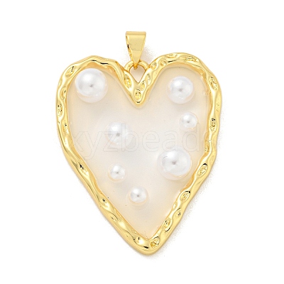 Rack Plating Brass & Epoxy Resin Pendants KK-C059-10B-G-1