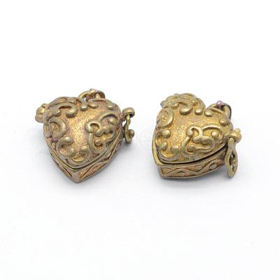 Brass Prayer Box Pendants KK-F722-26C-RS-1