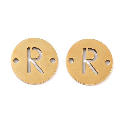 PVD Vacuum Plating 201 Stainless Steel Hollow Flat Round Links FIND-R149-03R-G-1