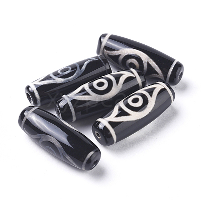 Tibetan Style 2-Eye dZi Beads TDZI-D008-04-1