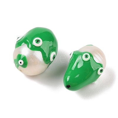 Natural Cultured Freshwater Pearl Enamel Beads PEAR-G014-05E-1