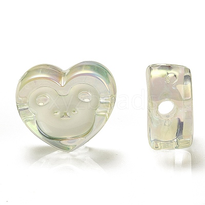 UV Plating Rainbow Iridescent Acrylic Enamel Beads OACR-G012-10B-1