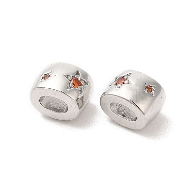 Brass Micro Pave Cubic Zirconia Beads KK-Q773-02P-04-1