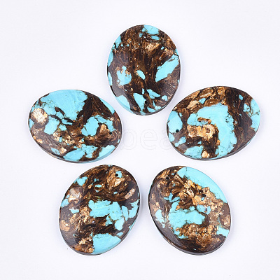 Assembled Natural Bronzite and Synthetic Turquoise Pendants G-S329-064-1