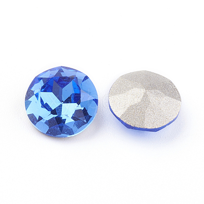 Pointed Back & Back Plated Glass Rhinestone Cabochons RGLA-J012-8mm-206-1