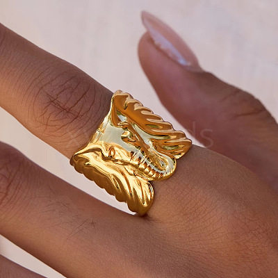 Elephant 304 Stainless Steel Cuff Open Rings HL9999-1