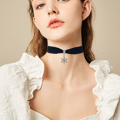 6Pcs 6 Styles Velvet & Imitation Leather Choker Necklaces NJEW-SC0001-71-1